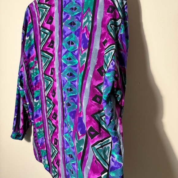 Vintage Colorful Geometric Button-Up Shirt - Picture 4 of 8